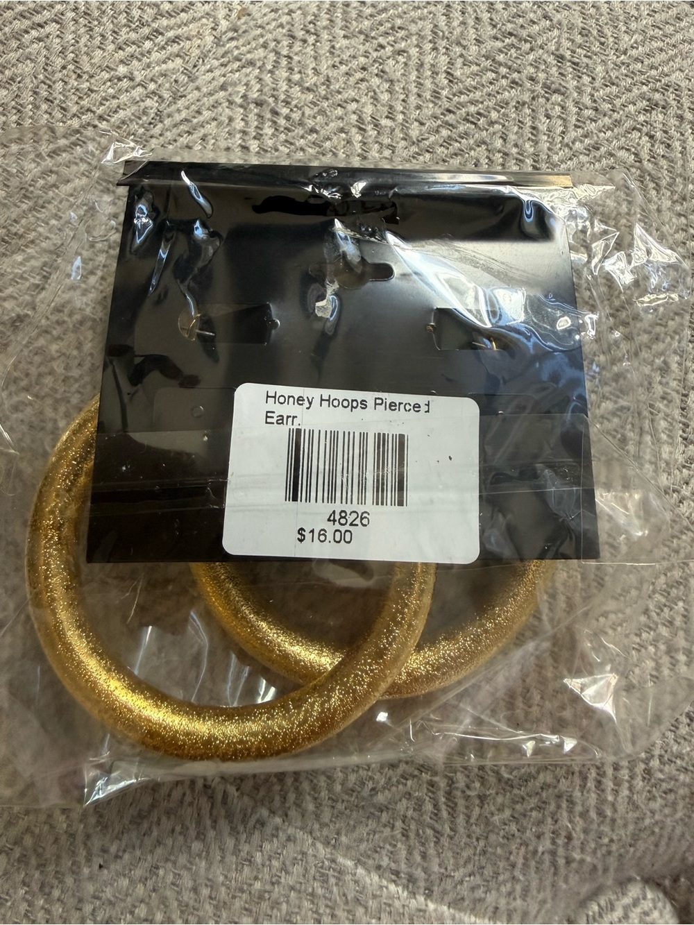 Traci Lynn Gold Glitter Hoop Earrings - Bold Women's Jewelry New With Tags - Picture 2 of 5